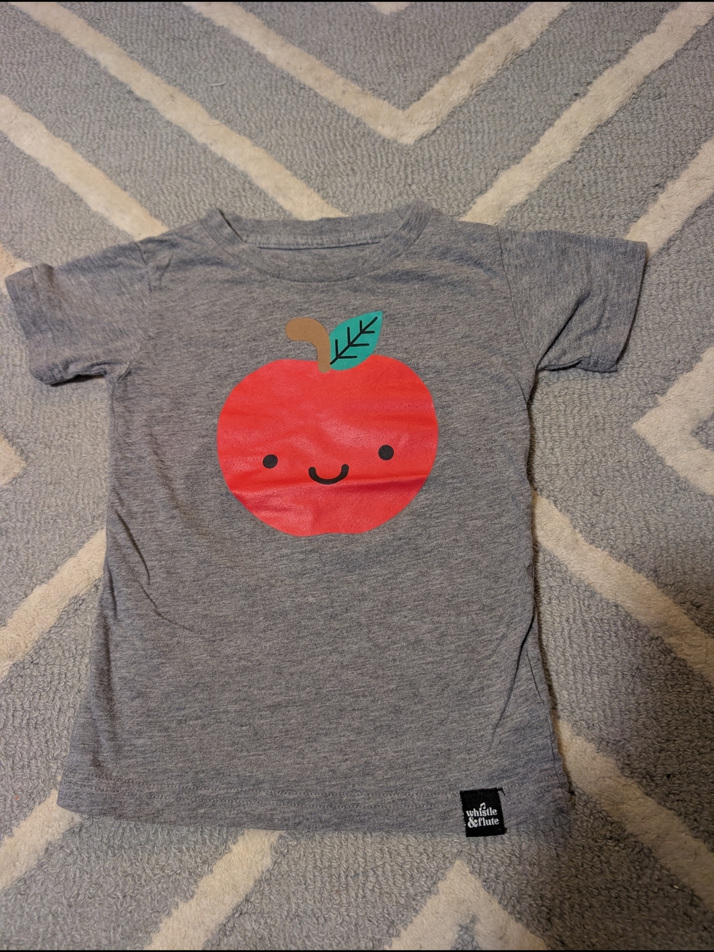 Whistle & Flute Toddler T-Shirt with Red Apple